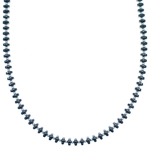 Hematite Genuine Sterling Silver Southwest Bead Necklace SX114600